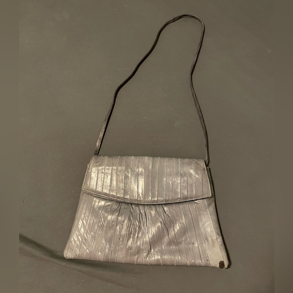 Vintage Eel Purse Made in Korea 1980s Clutch Crossbody